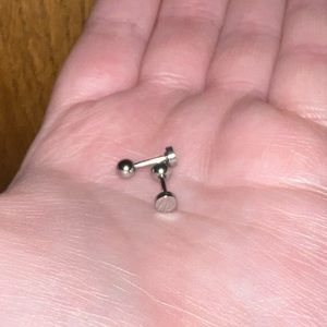 16G pair of stainless steel circle barbells, NEVER USED